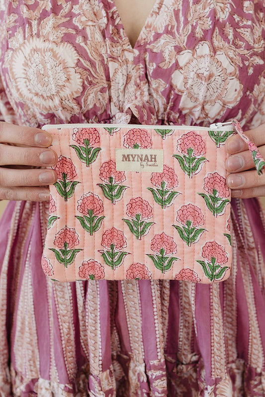 'Blush Marigold' quilted coin pouch