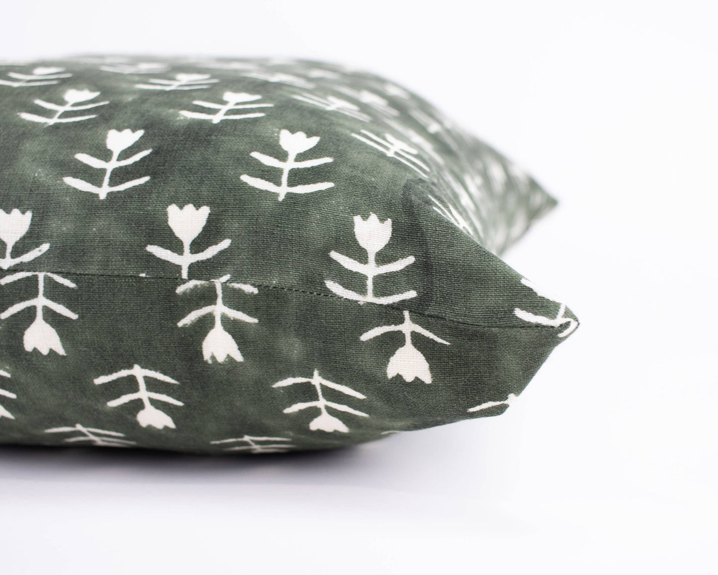 Didi - Tulip Block Print Pillow  - Agave + Down Insert