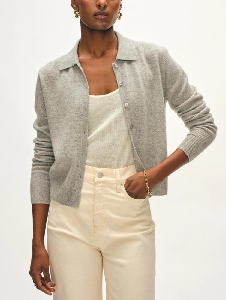 Cashmere Collard Longsleeve Cardigan