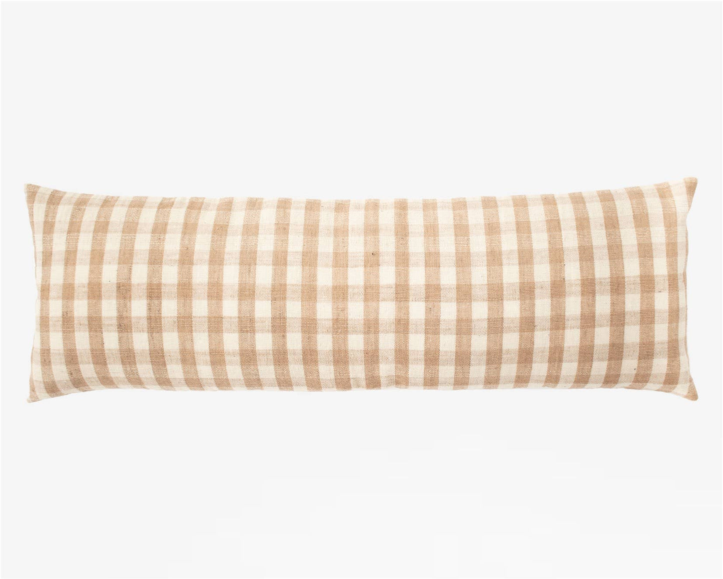 Reva Check - Tan Pillow + Down Insert