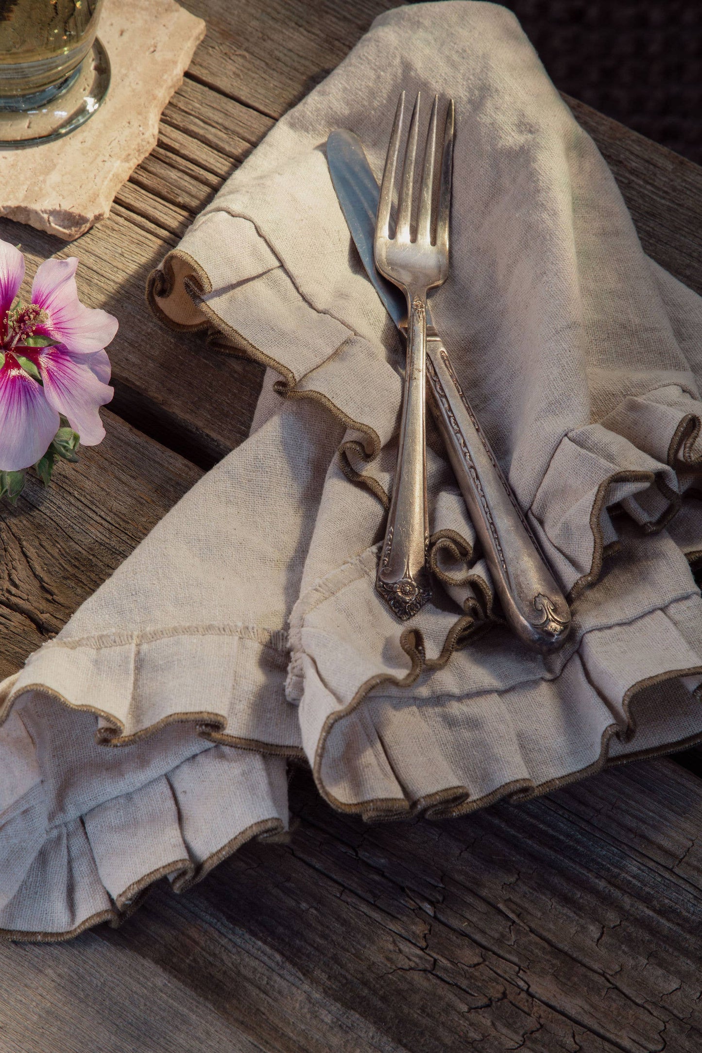 Ruffle Linen Blend Napkin