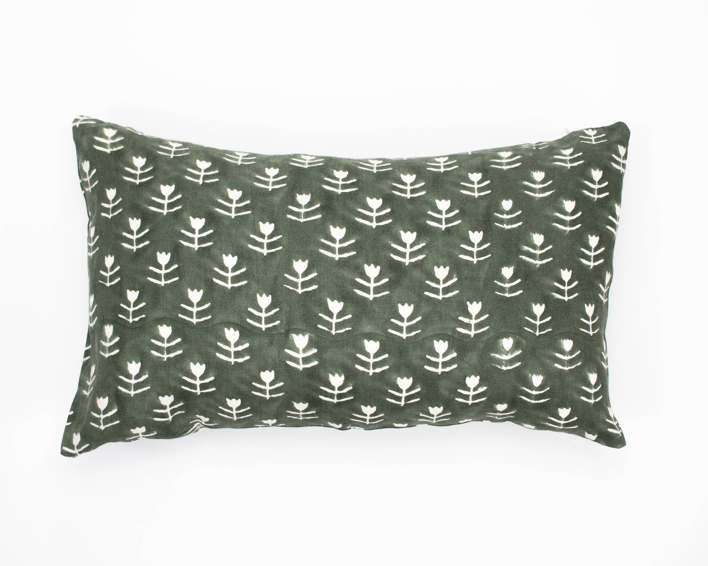 Didi - Tulip Block Print Pillow  - Agave + Down Insert