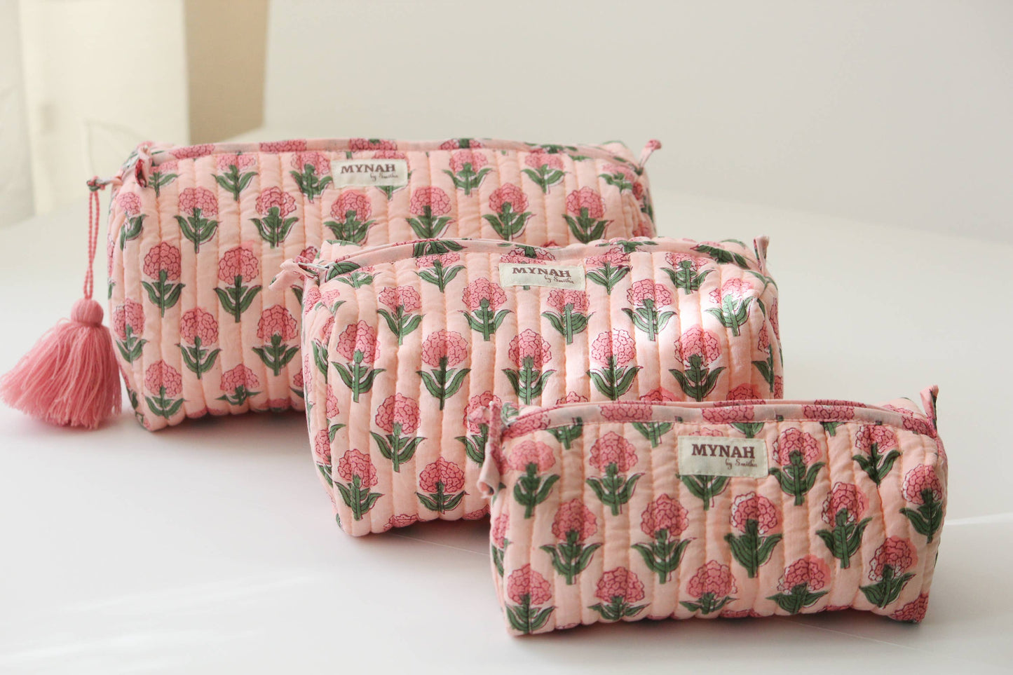 Blush marigold print travel/makeup/organizer/bag-Set of 3