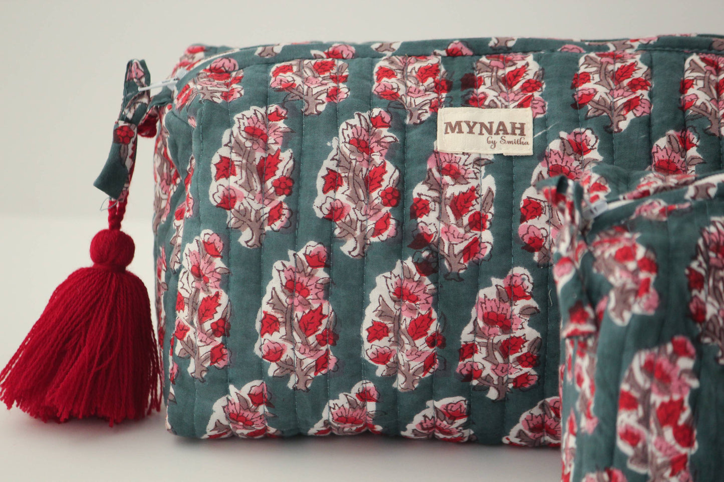 Emerald motif print travel/make up/organizer/bag-Set of 3