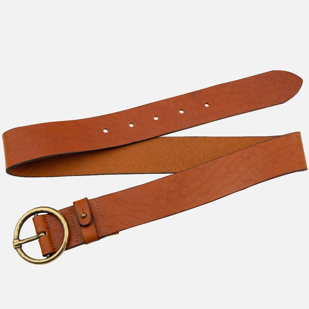 Vintage Full-Grain Leather Belt for Women