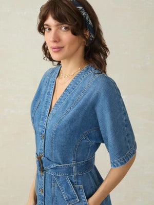 Belted Denim Dress - Sedona Wash