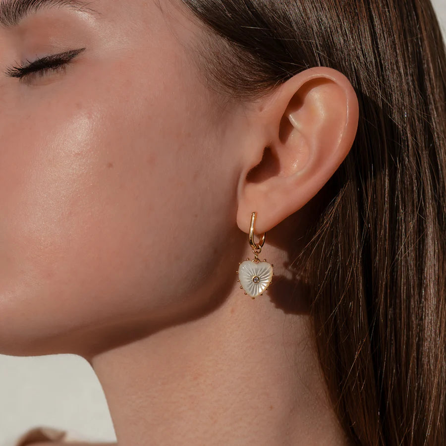 Thatch Isabel Mother of Pearl Heart Earrings