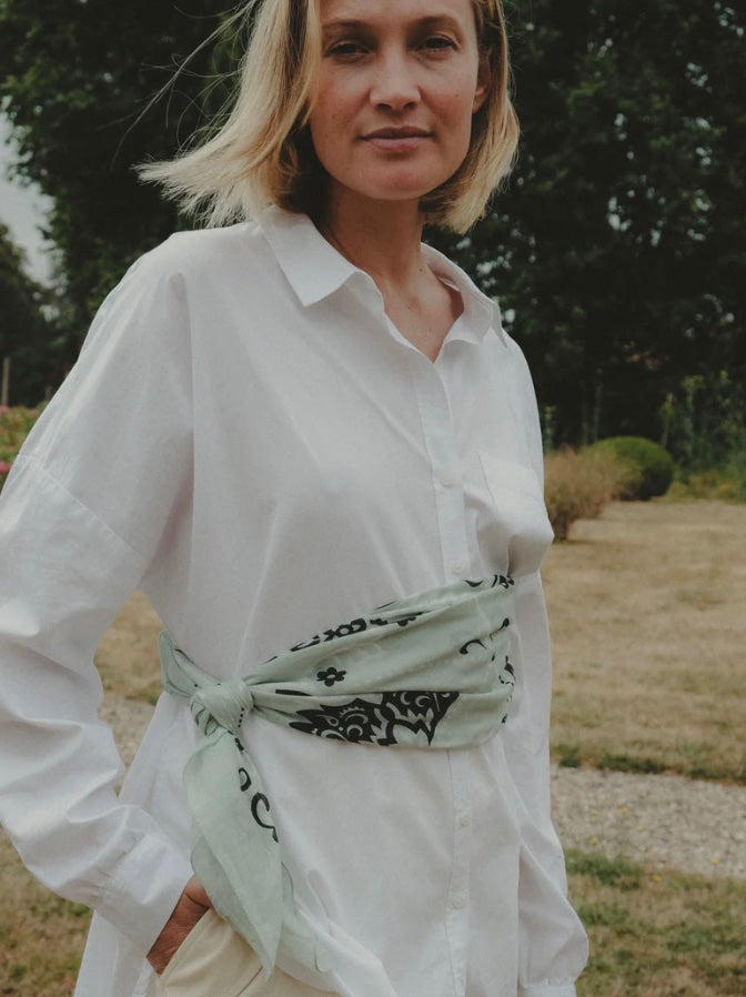The Maison Lecomte Flament Bandana Mint Scarf