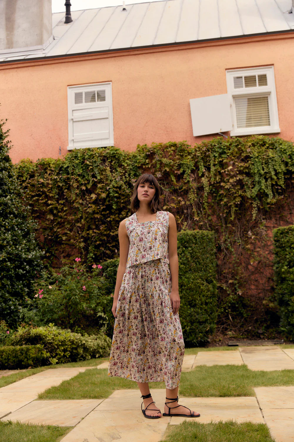 Floral Petal Midi Skirt