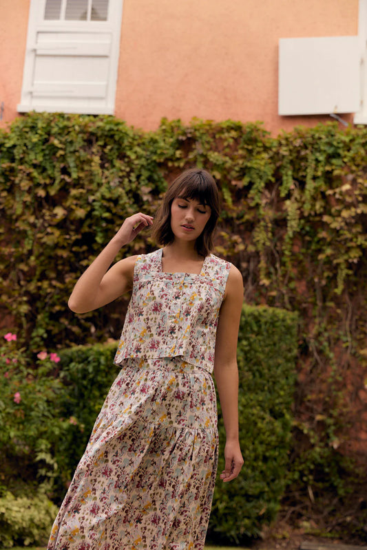 Floral Petal Sleeveless Top