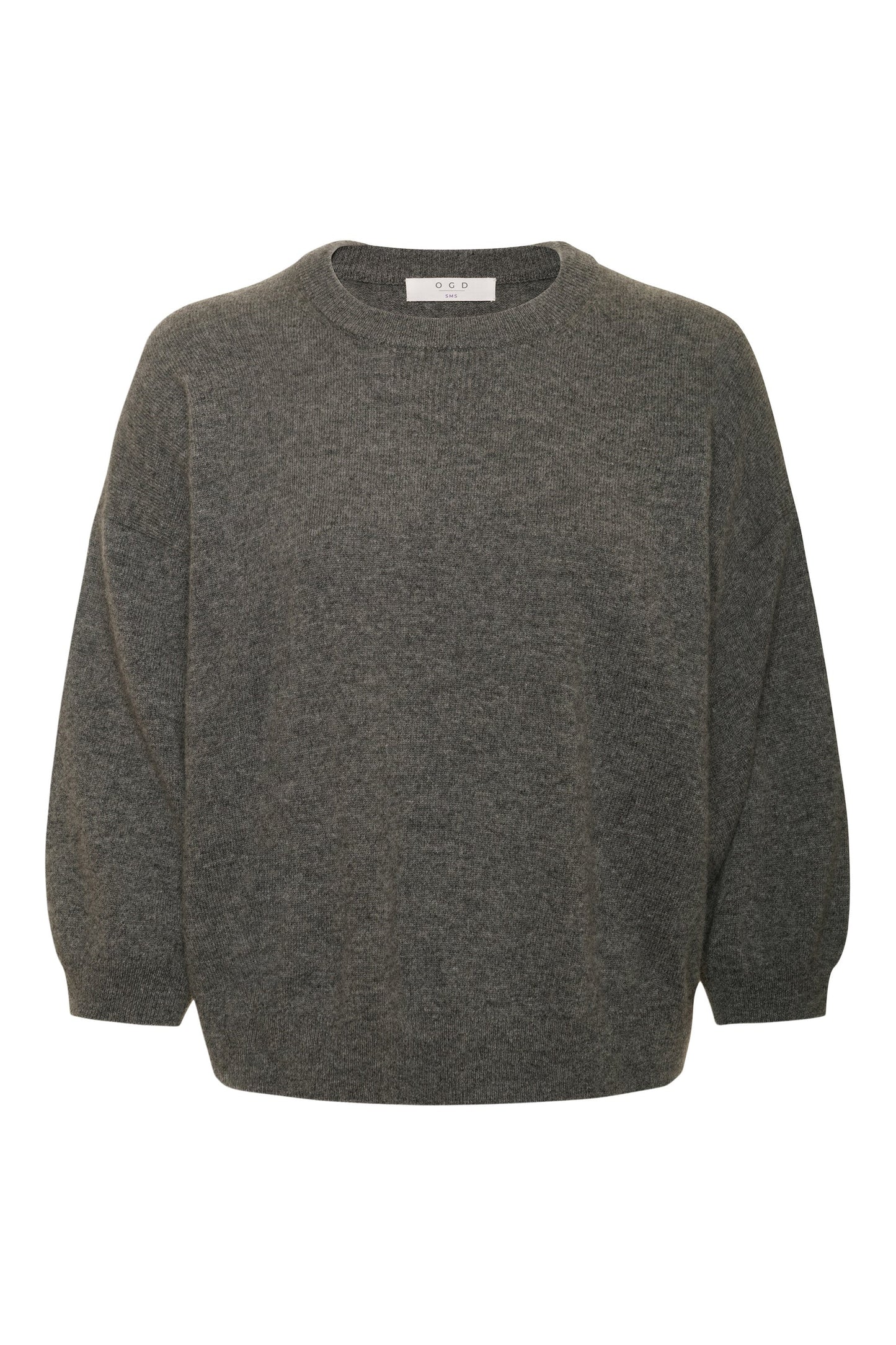 One Grey Day Indira Cashmere Top in Heather Ash