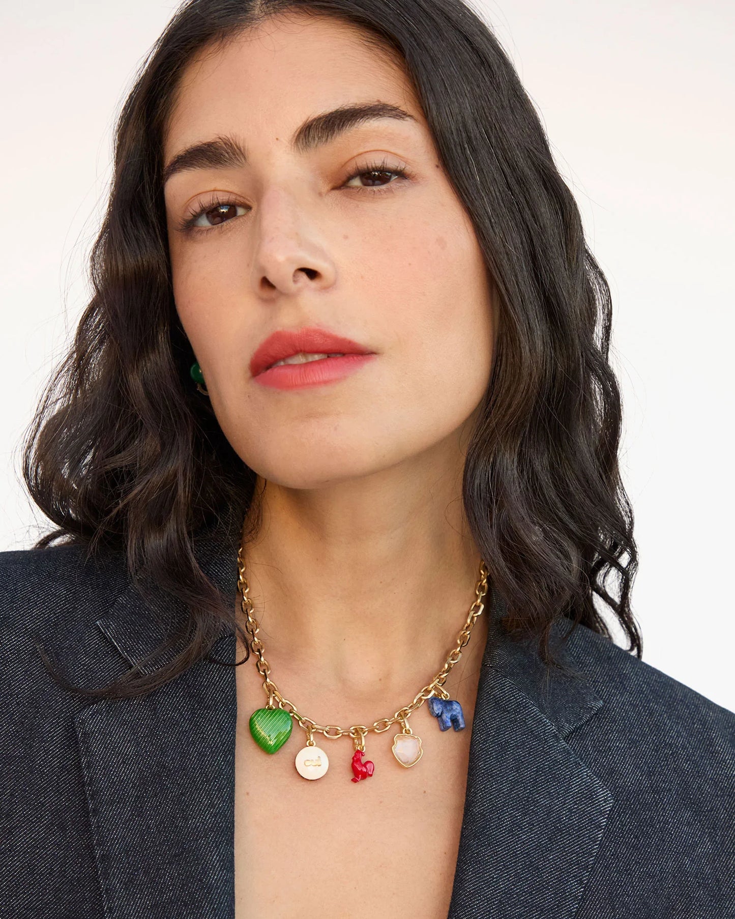 Clare V. Le Stone Cheval Charm in Lapis