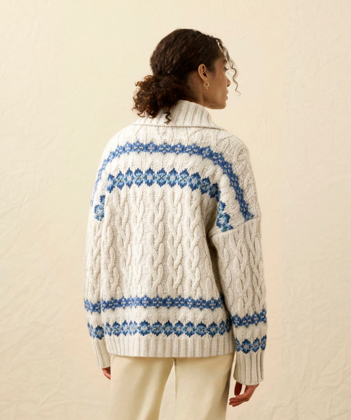 Highland Fairisle Cardigan - Lakeside Fairisle Snow