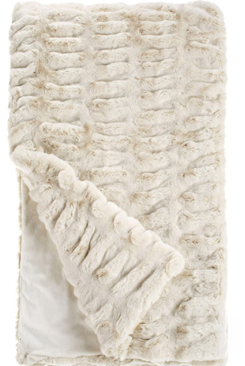 Ivory Mink Faux Fur Throw 60x72