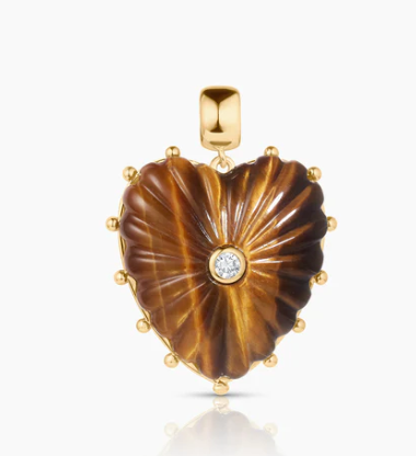 Thatch Malene Tiger's Eye Heart Bail Charm