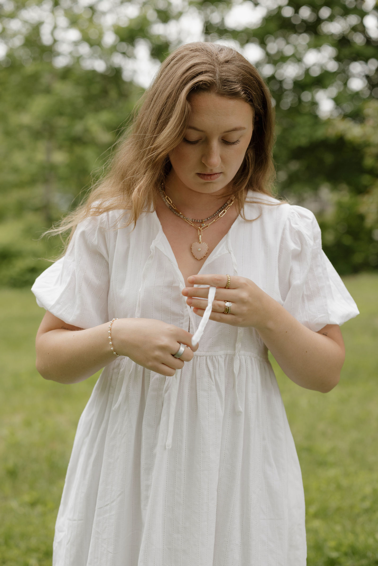 Thatch Malene Pink Jade Heart Clip Necklace