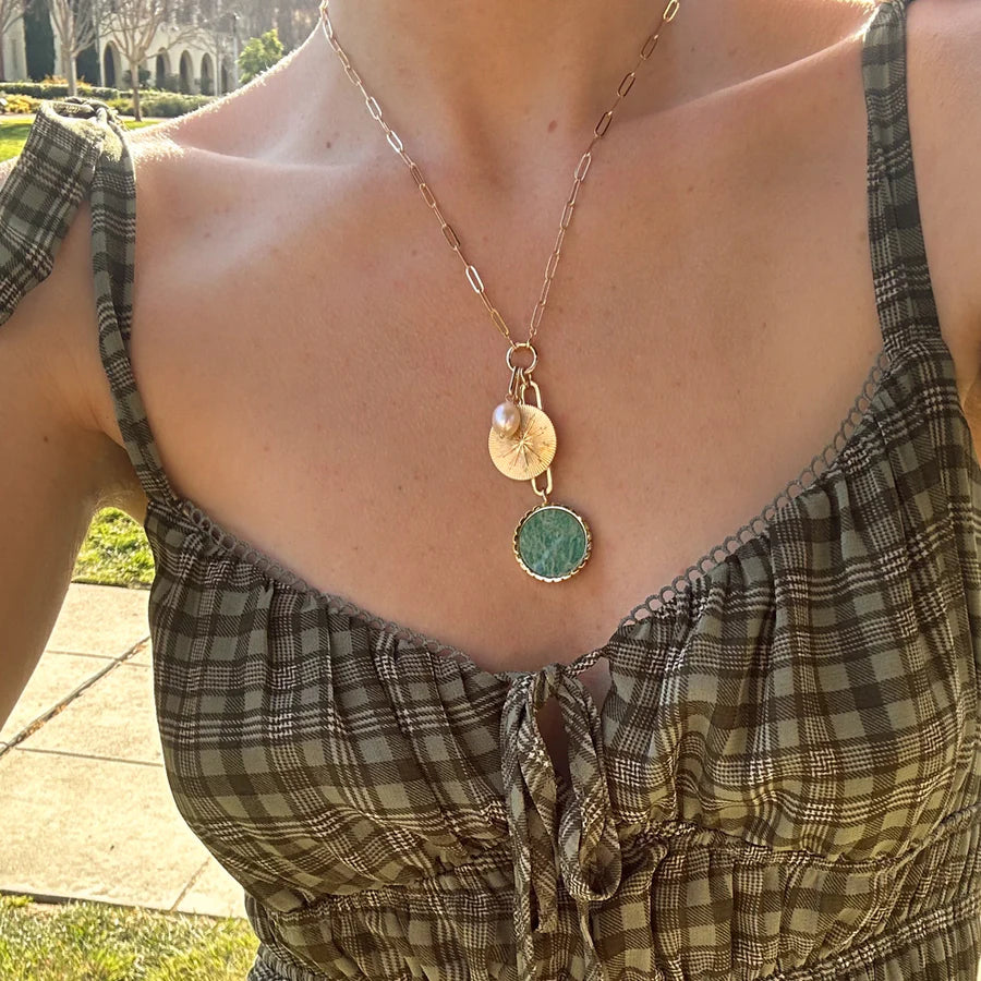 Thatch Solario Sundial Amazonite Necklace