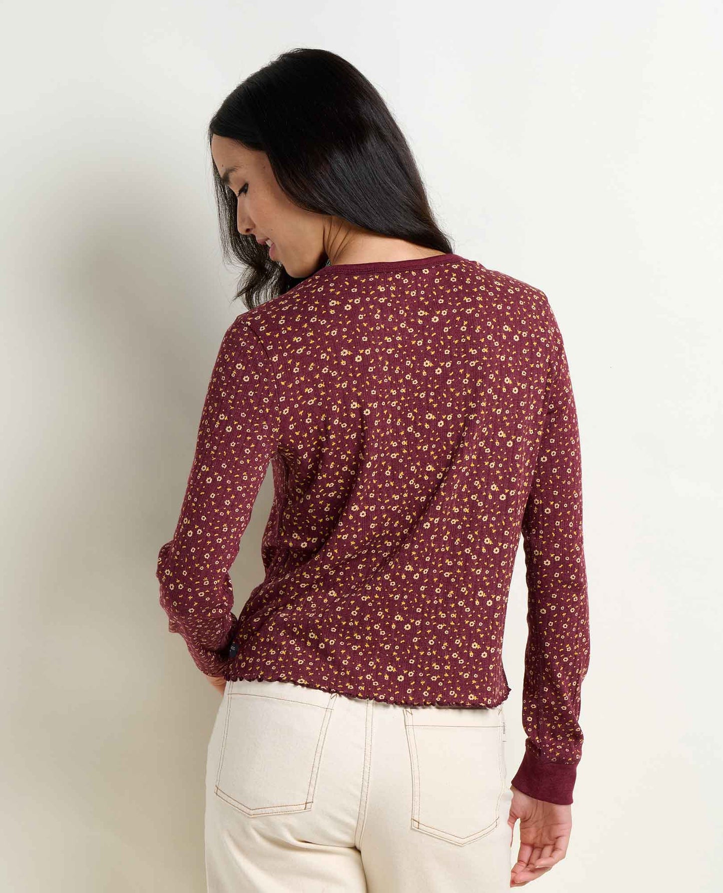 Foothill Pointelle Long Sleeve Crew