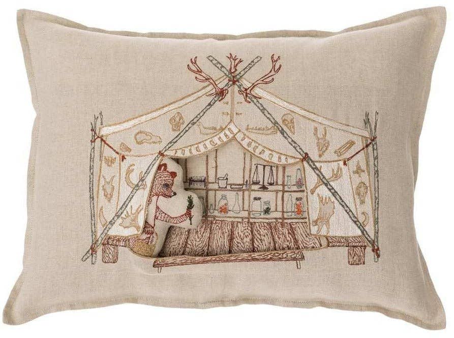 Bear Apothecary Tent Pocket Pillow