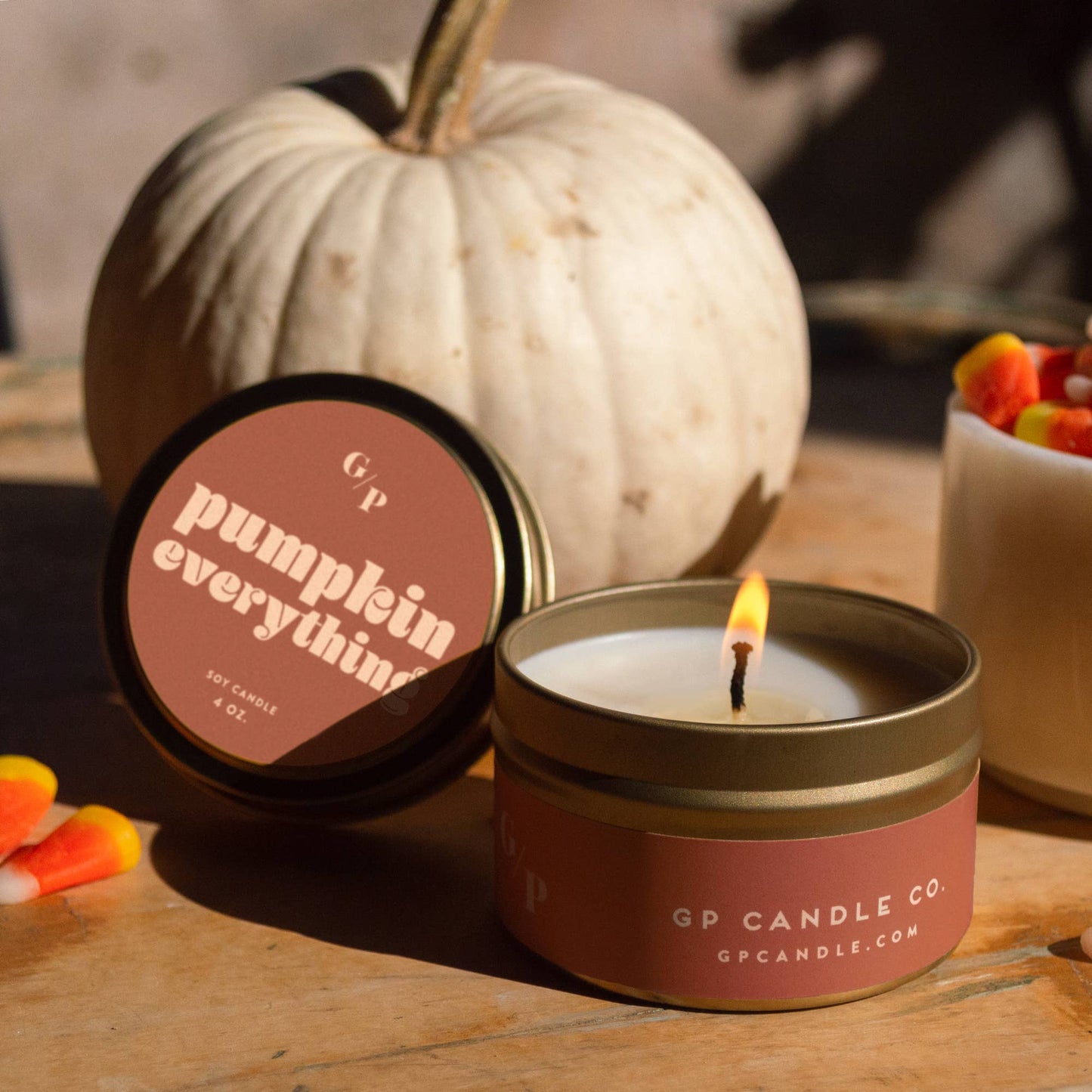 Pumpkin Everything Just Because 4 oz. Candle Tin