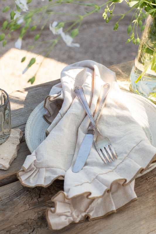Ruffle Linen Blend Napkin