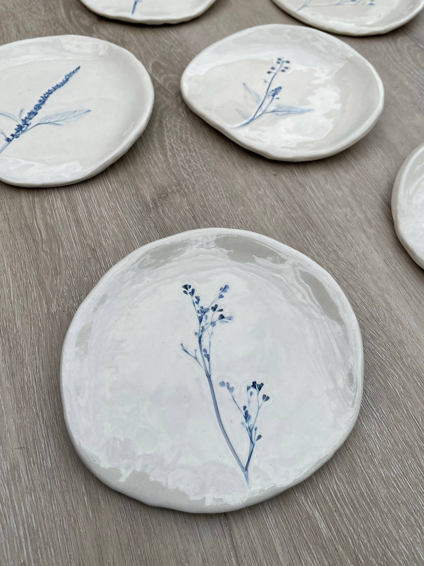 Hand-Painted Floral Spoon Rest, Blue