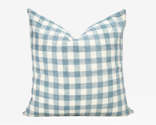 Reva Check - Mist Pillow with Down Insert