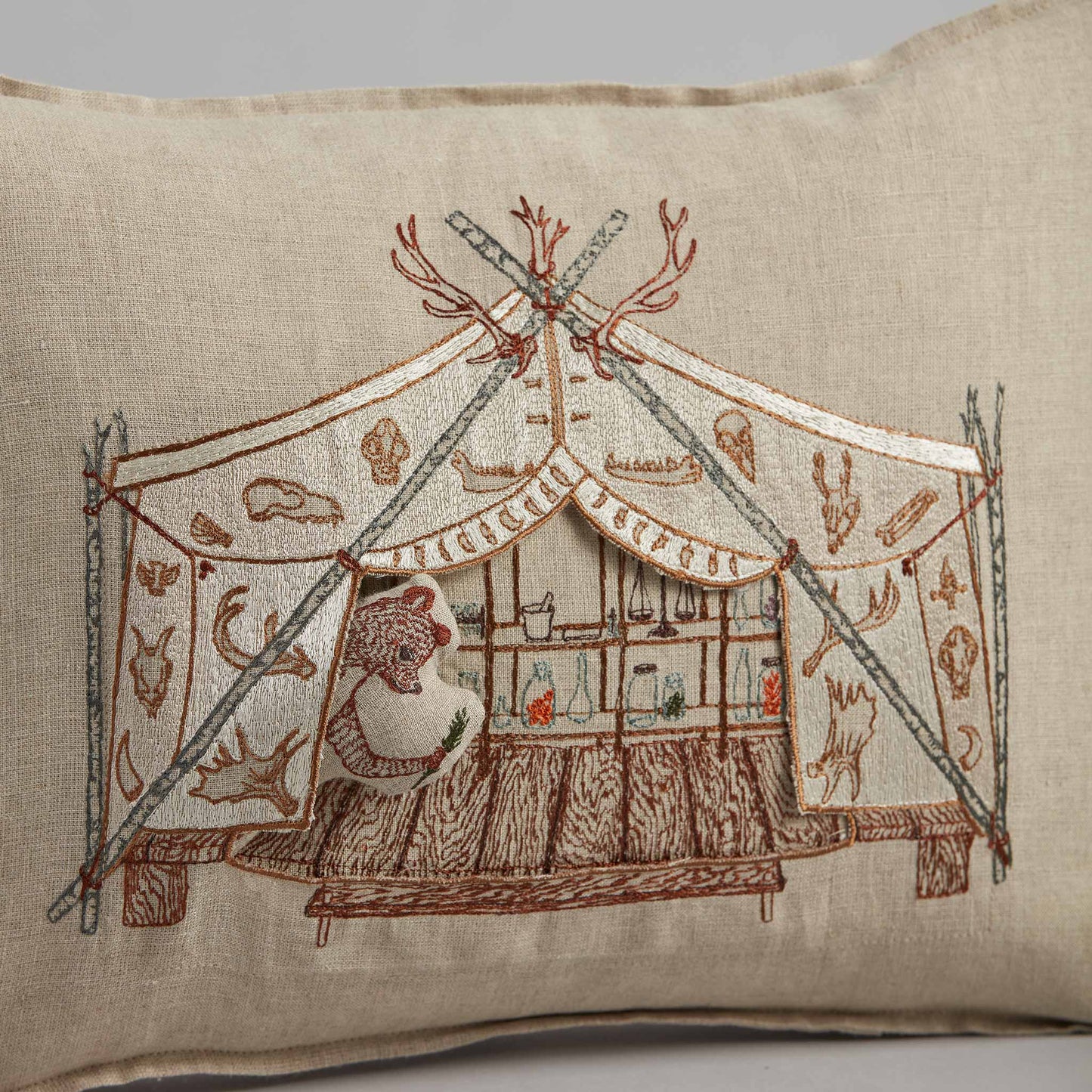 Bear Apothecary Tent Pocket Pillow