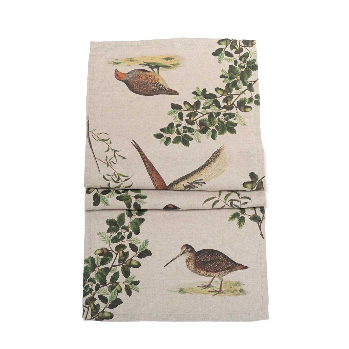 Forest Birds Linen Table Runner 18" x 54"