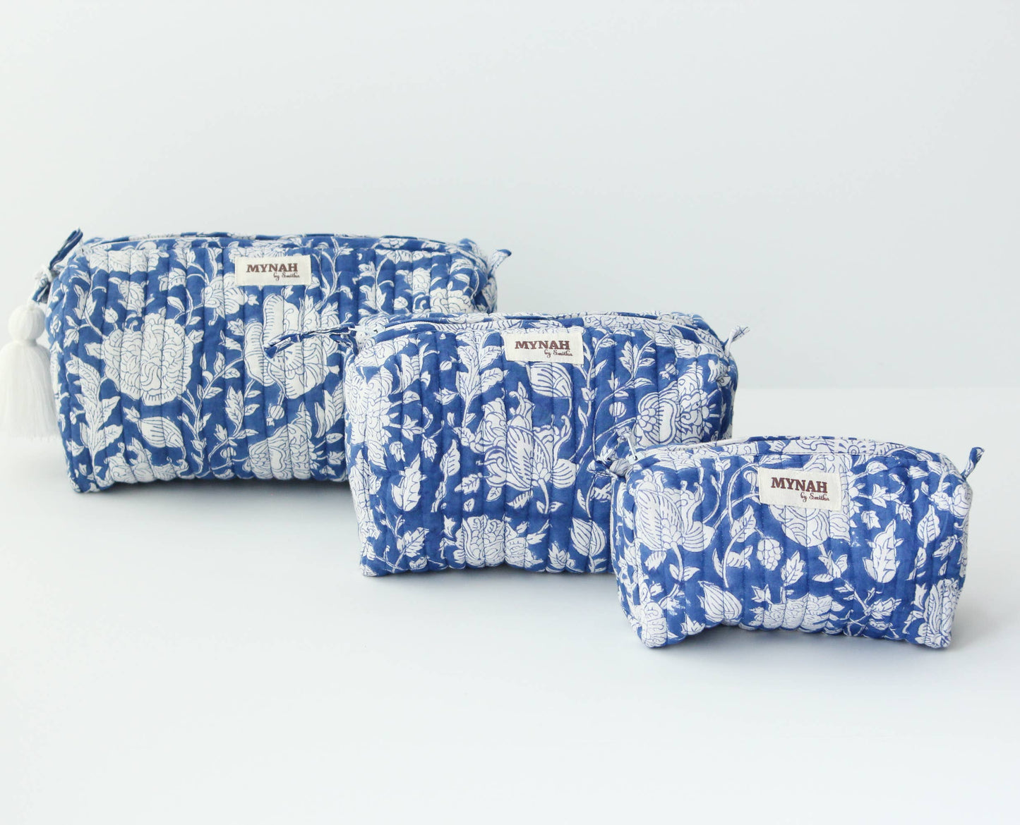 Porcelain floral print travel/make up/organizer/bag-Set of 3