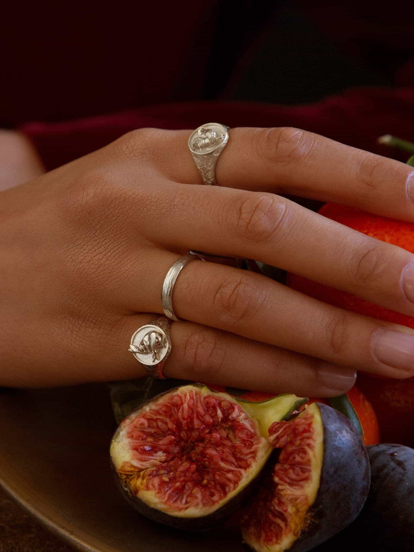 Engraved Sleeping Hare Signet Ring
