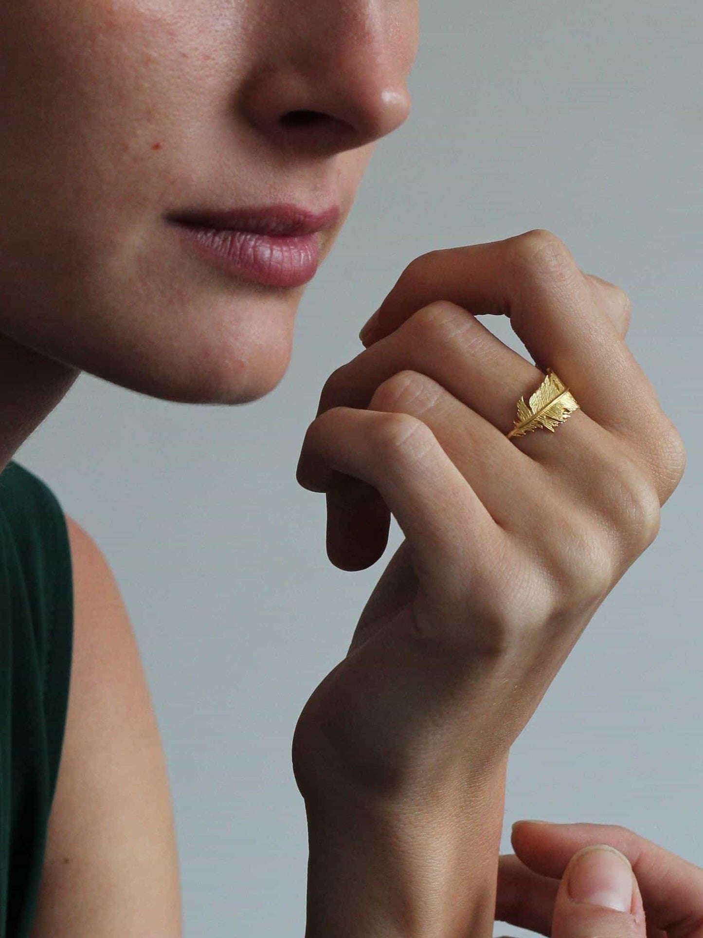 Wrapped Feather Ring