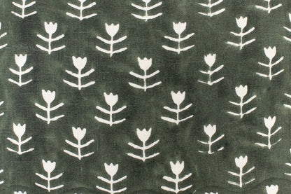 Didi - Tulip Block Print Pillow  - Agave + Down Insert