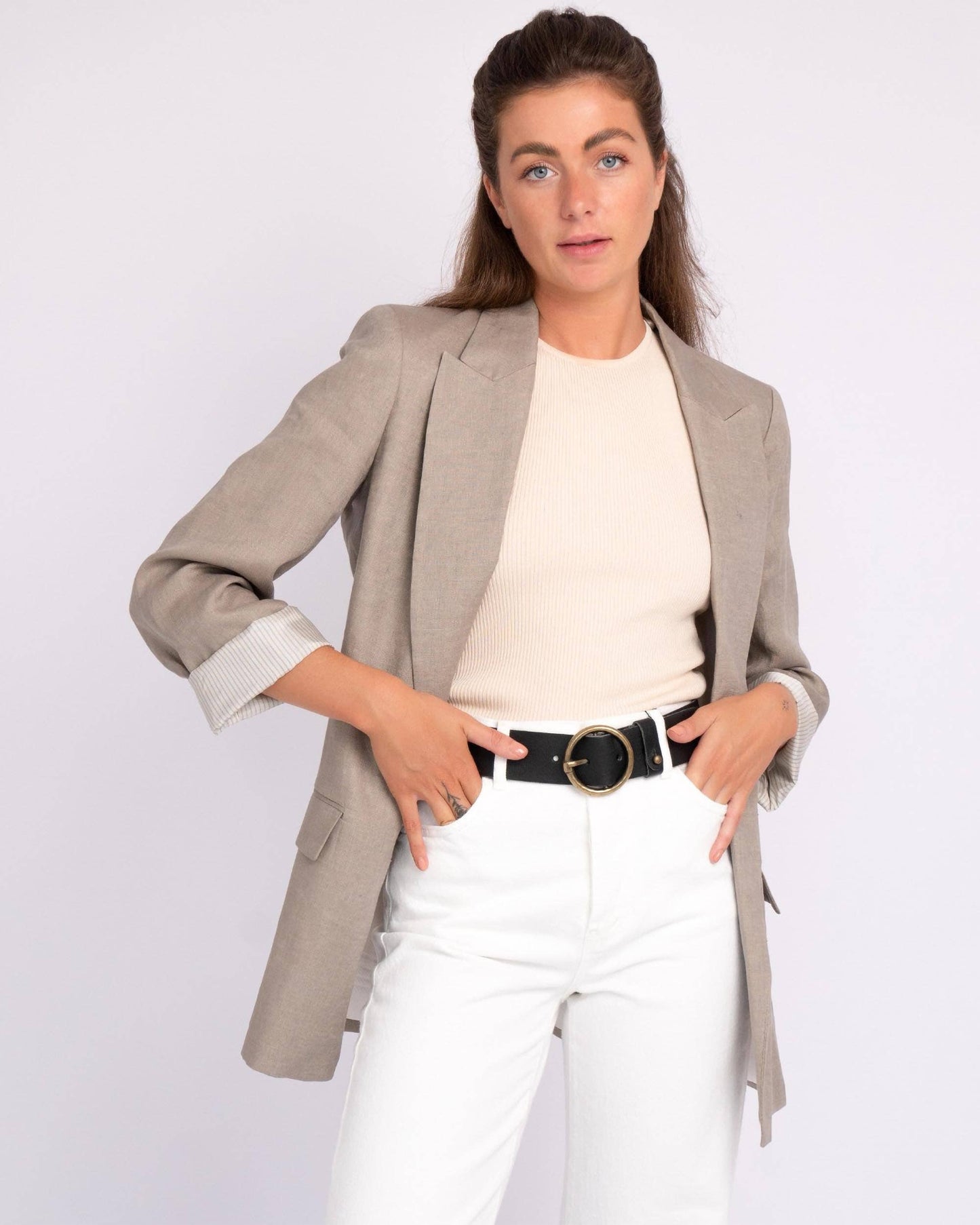 Vintage Full-Grain Leather Belt for Women