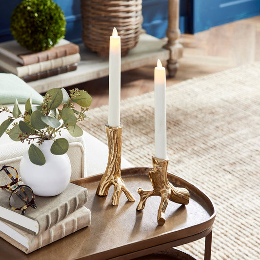 Hyde Taper Holders, Set of 2, Gold