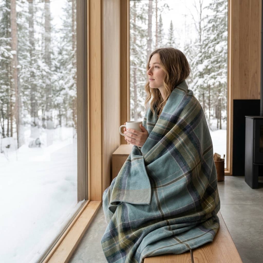 Alpaca Throw Blanket - Pebble