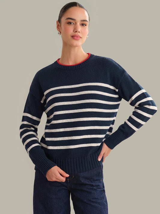 Hazel Striped Crew Neck Pullover