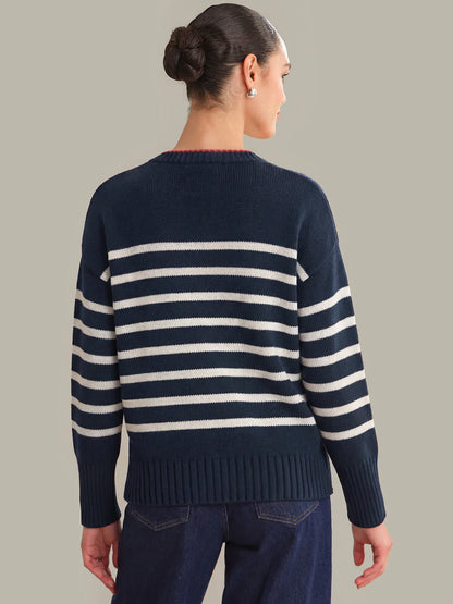 Hazel Striped Crew Neck Pullover