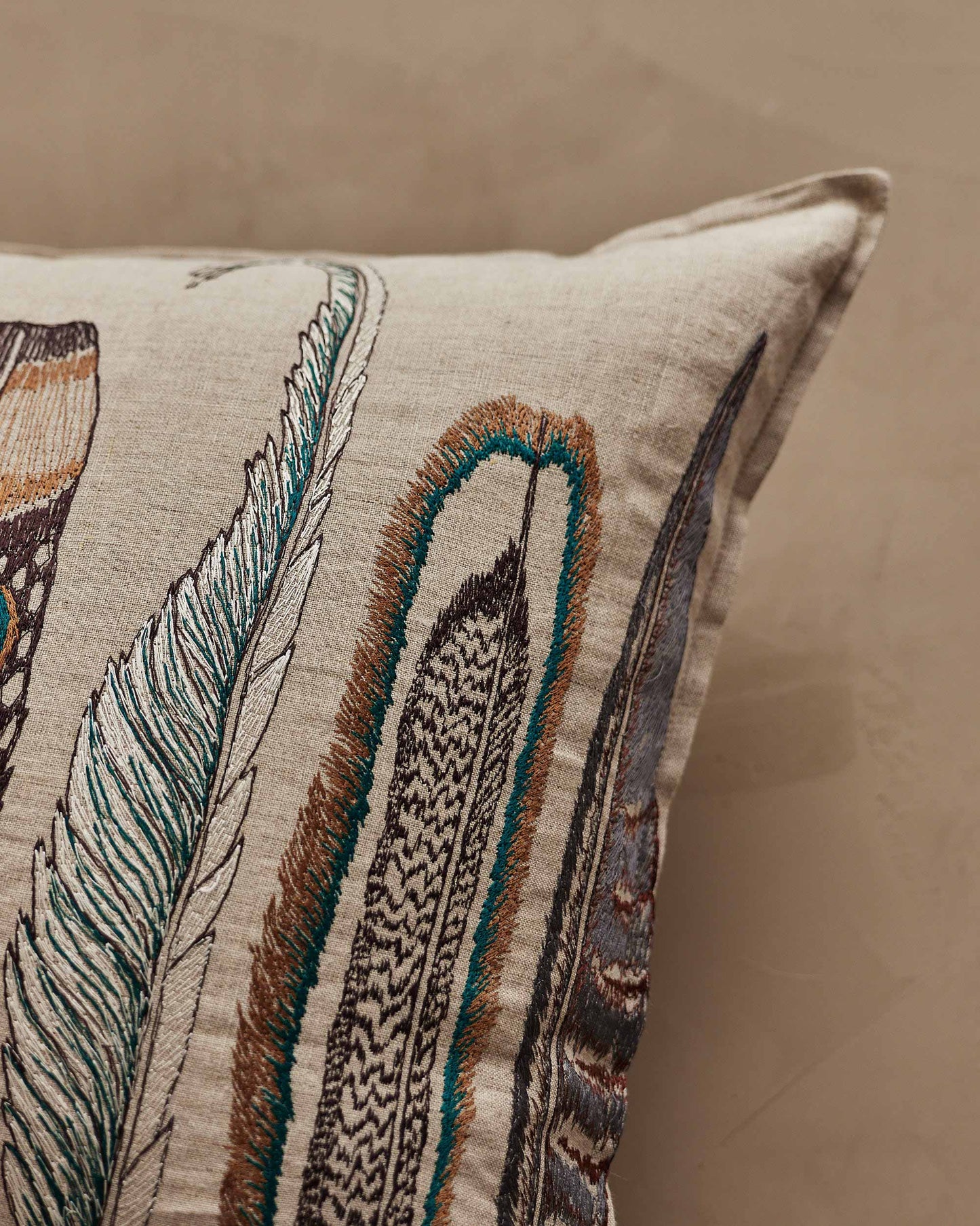 Large Feathers Lumbar Pillow with Down Insert