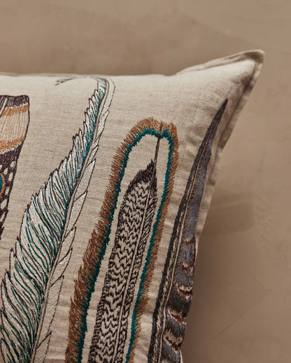 Large Feathers Lumbar Pillow with Down Insert