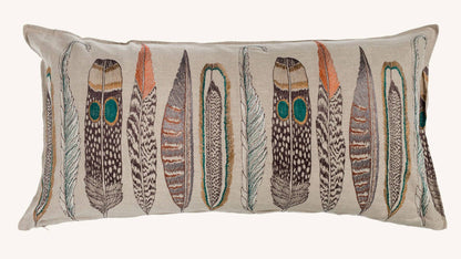 Large Feathers Lumbar Pillow with Down Insert