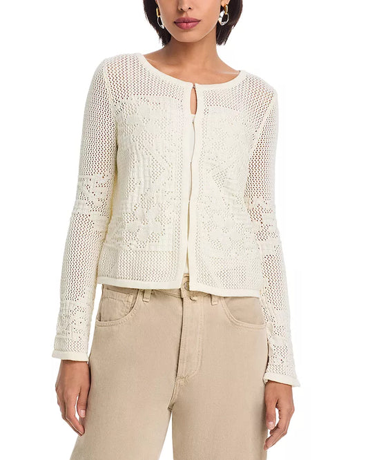 Marigold Mesh Stitch Sweater Jacket