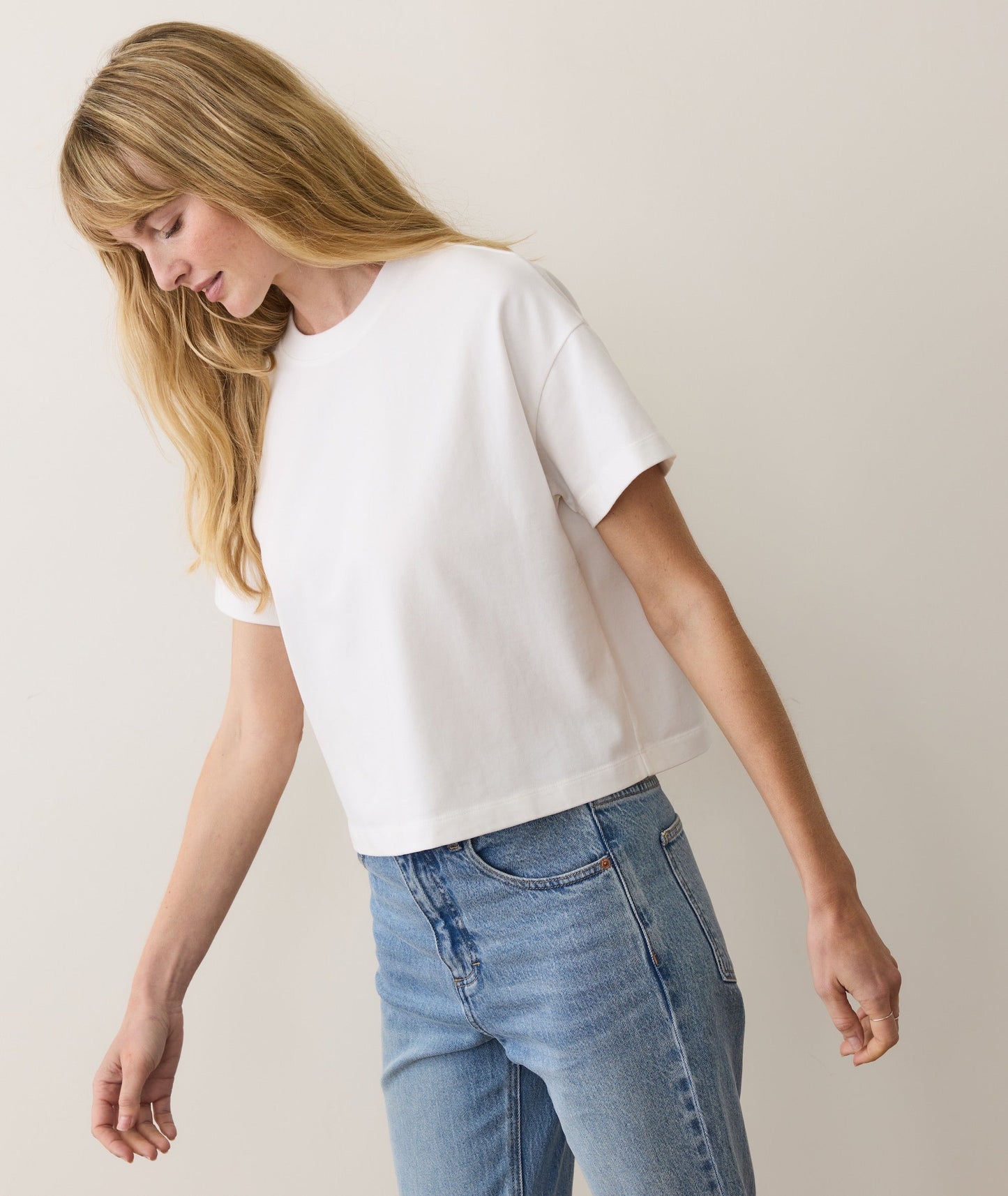 Women's Luxe Jersey Crew Tee in Bright White