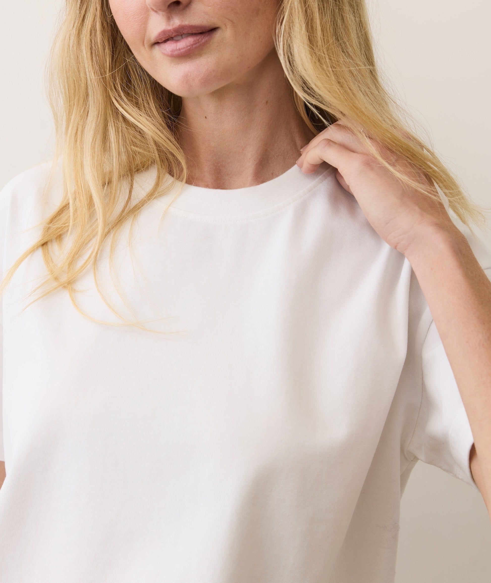 Women's Luxe Jersey Crew Tee in Bright White