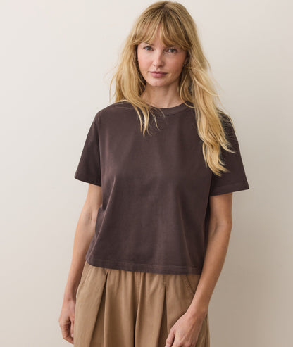 Women's Luxe Jersey Crew Tee in Coffee