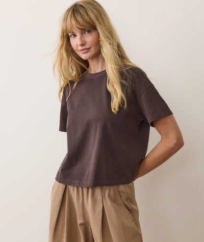 Women's Luxe Jersey Crew Tee in Coffee