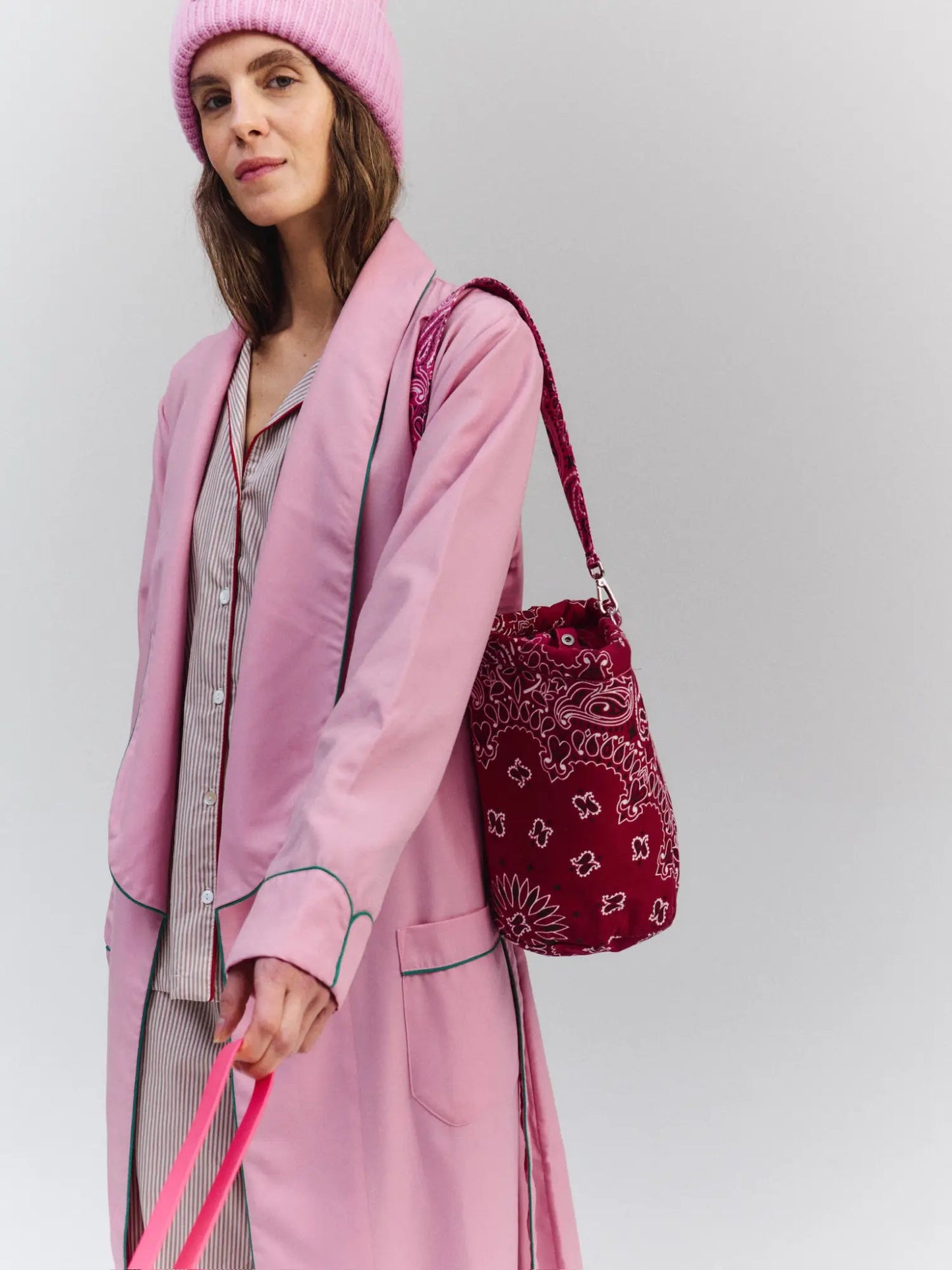 Seau Bag - Burgundy / Fuschia