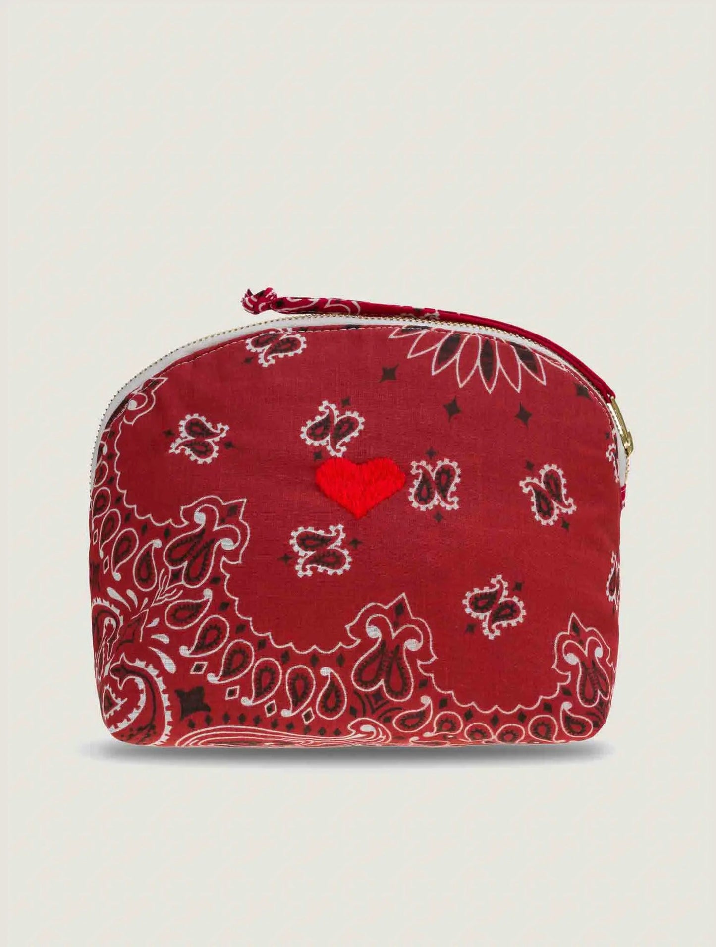 Small Toiletry Bag - HEART - Vintage Red / Real Red
