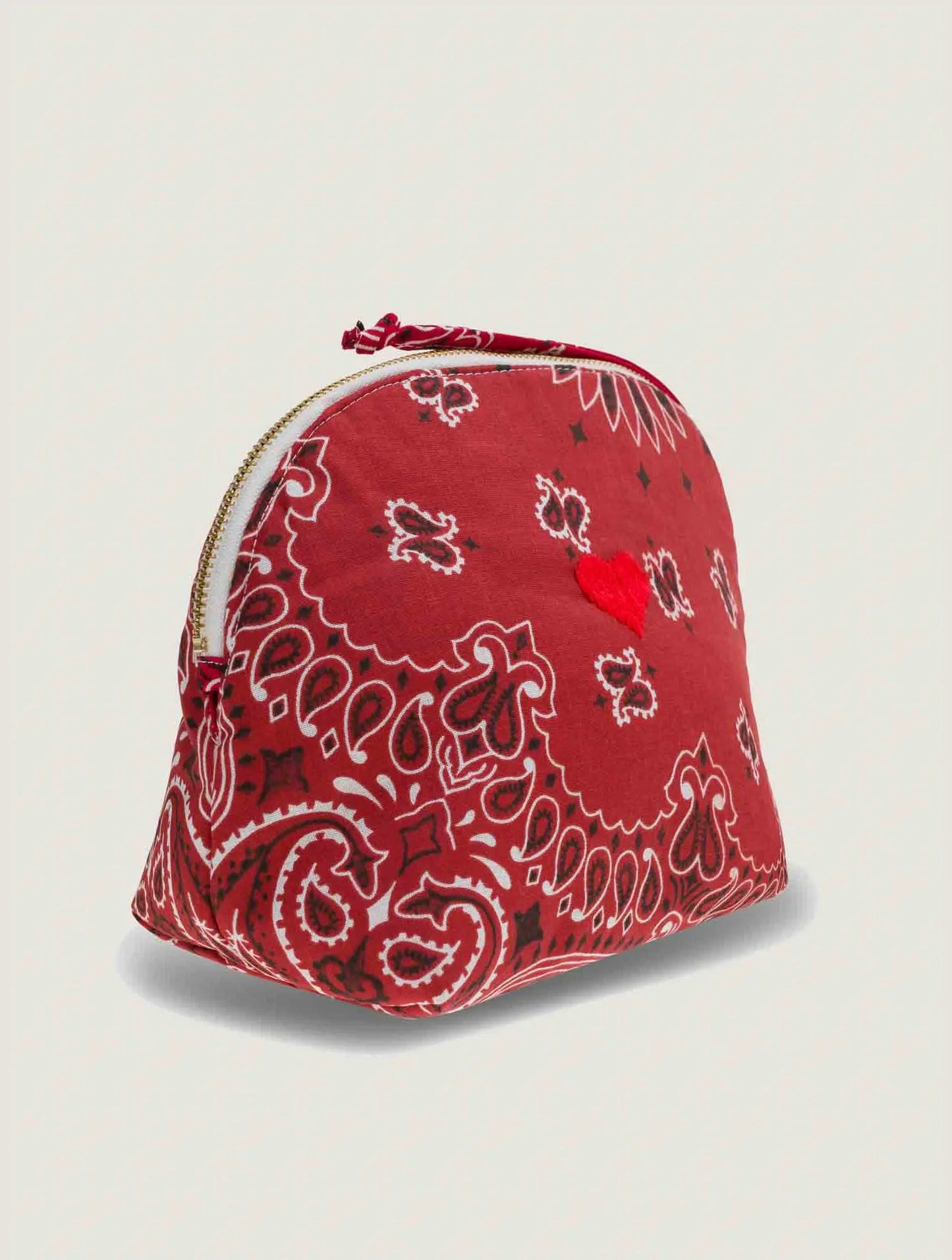 Small Toiletry Bag - HEART - Vintage Red / Real Red