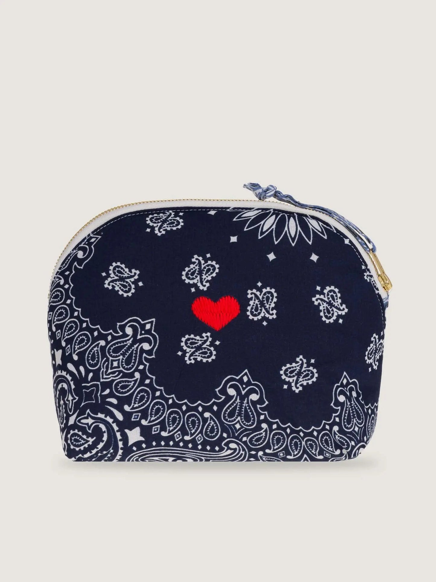 Mini Toiletry Bag - HEART - Navy / Chambray